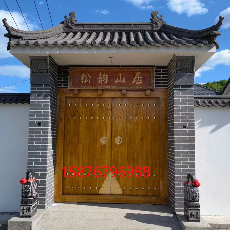 实木仿古大门中式别墅庭院围墙大门祠堂寺庙木大门农村四合院大门