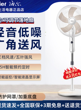 海尔电风扇XLY4001A落地扇家用静音大风台式摇头定时立式遥控节能