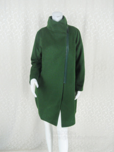 正品 卡VON 斜襟拉链两用领羊毛毛呢大衣外套KC4Y882C 清仓 88元