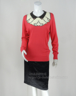 7575501 140元 镶钻亚克力女春秋拼色针织衫 沐LINE 7575511 2件清