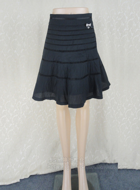 140元2件!J*TEZO 裘T诺 蝴蝶结女夏A字裙学院风半身裙伞裙401106C