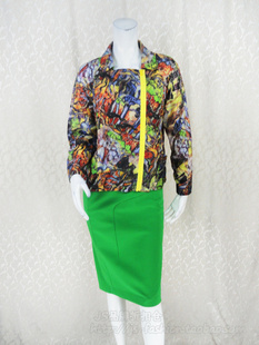 宽松薄外套空调衫 卡VON女春夏油画印花翻领长袖 3E686WF 2件 140元