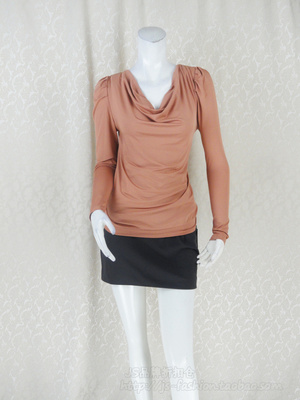 100元3件!摩卡奴MOCANO专柜正品女春秋蕾丝荡领针织T恤上衣70345