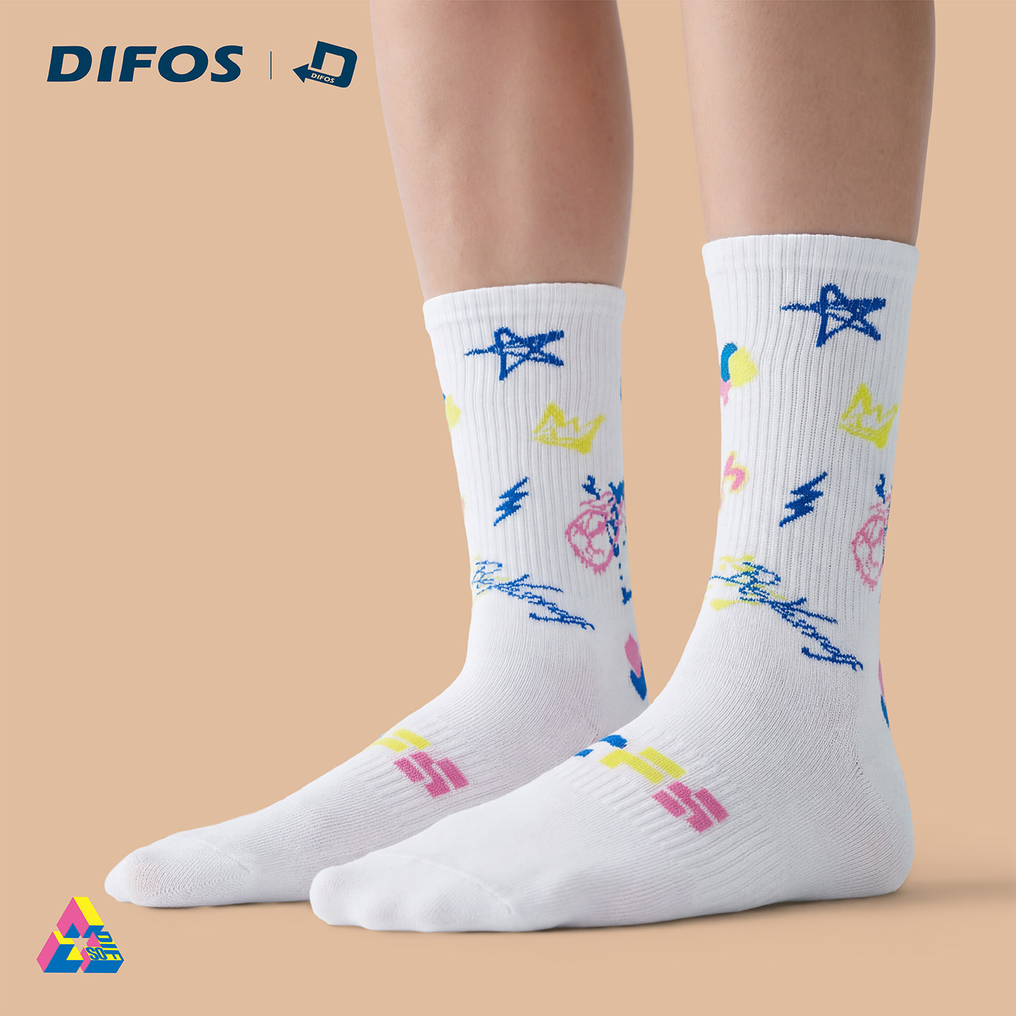 DIFOS骑行袜男女个性涂鸦