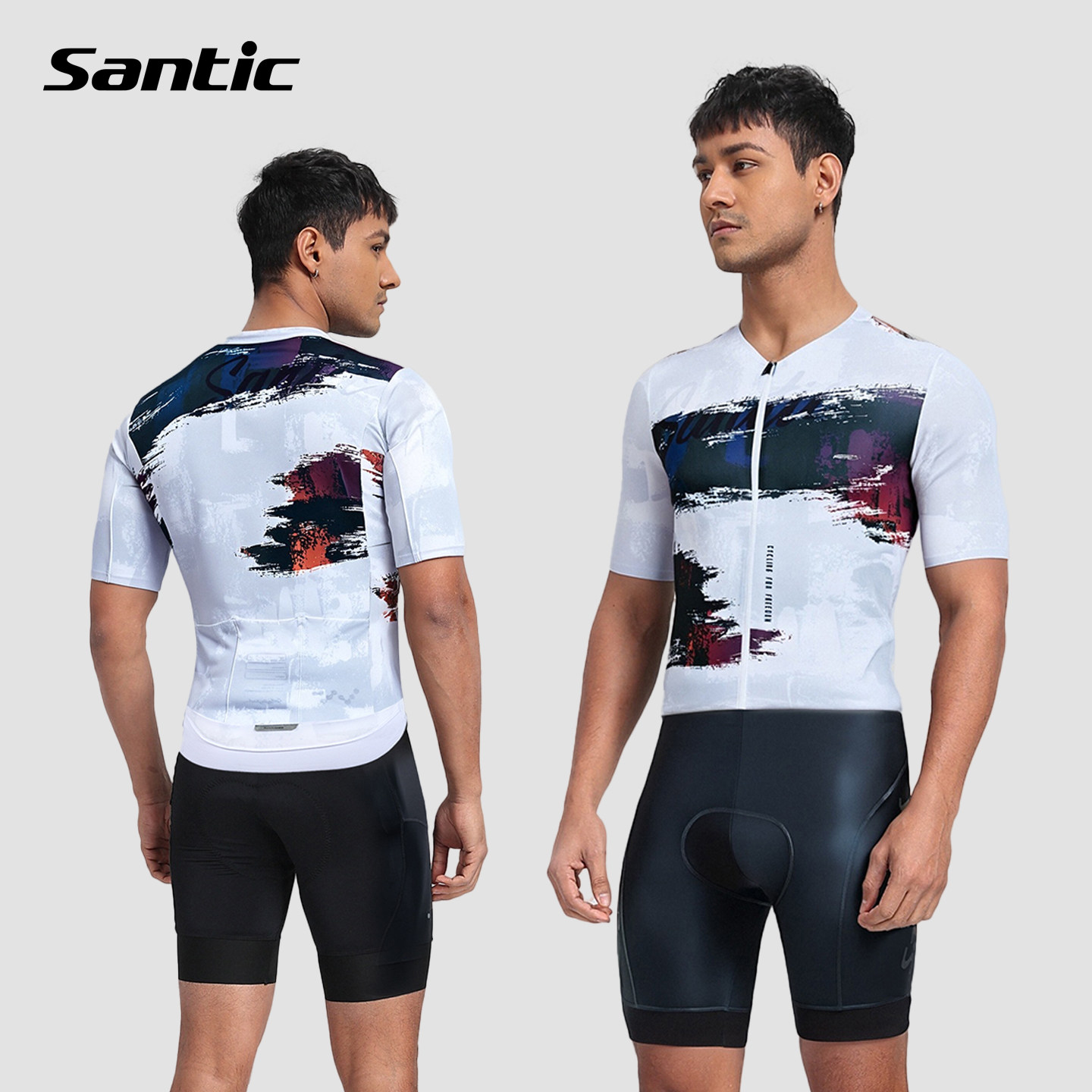 Santic森地客防晒透气骑行套装男减震公路自行车背带短裤套装