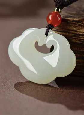 男女款祥云吊坠天然玉石项链儿童