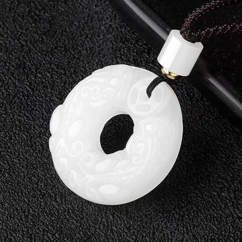 天然白玉平安扣吊坠双貔貅玉石吊坠男女款情侣挂件玉坠真玉项链,饰品/流行首饰/时尚饰品新,项坠/吊坠,淘宝优惠券,粉丝福利购,淘宝优惠卷