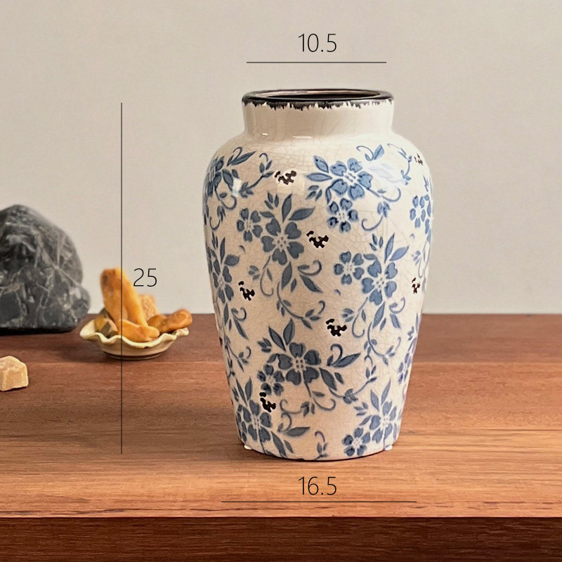 新中式陶瓷花瓶高级感青花瓷器经典复古家居客厅装饰插花水培摆件