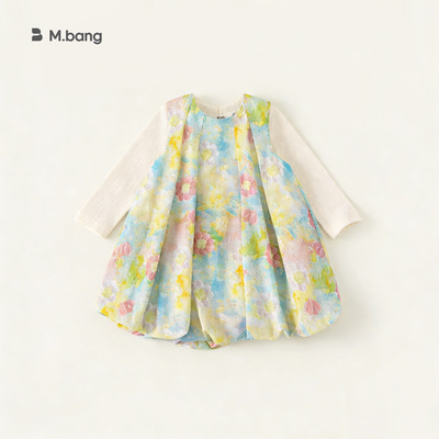 女童春季无袖花苞裙打底两件套