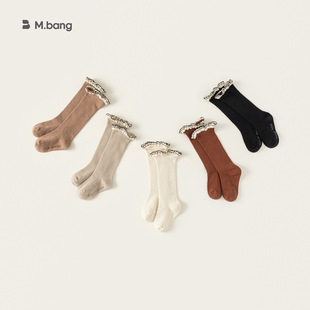 邦选童装新款中筒袜女宝宝花边袜儿童袜子秋冬款无骨袜女童棉袜