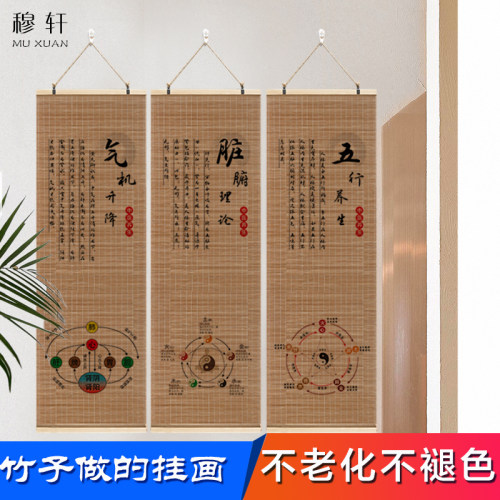 中医装饰画养生馆挂画脏腑理论子午流注图气机升降观形察色图挂件