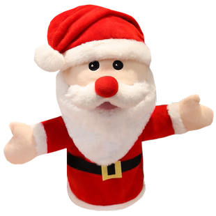 圣诞老人手偶动物娃娃嘴巴能动表演布偶手套毛绒玩具儿童腹语玩偶