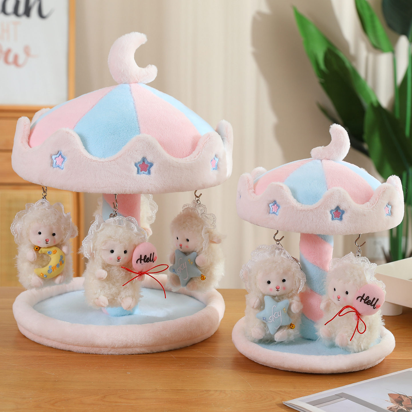 梦幻旋转谷子展示架毛绒玩具公仔布娃娃玩偶儿童生日礼物摆件女孩