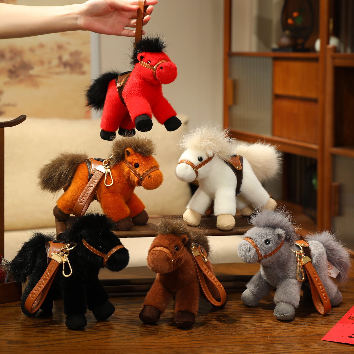 生肖马毛绒挂件包包挂饰皮皮马年吉祥物公仔钥匙扣小马玩偶礼品