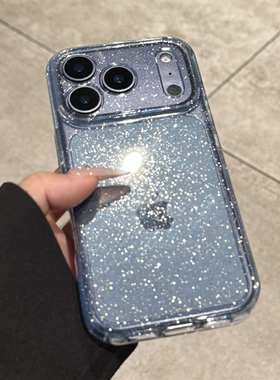 适用苹果17promax手机壳新款iphone17pro蓝色闪粉17高级感air全包16pro防摔15硅胶pm透明ip13小众12女款超火