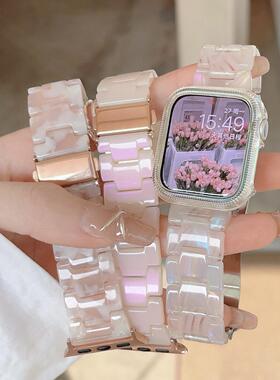 适用applewatch11/10苹果s9手表表带iwatch8树脂表带新款40mm41创意se潮牌s7腕带6小众5可爱4个性高级watchs9