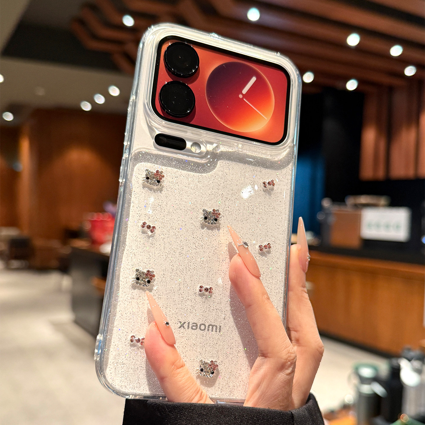 适用小米17promax手机壳新款xiaomi17闪粉蝴蝶结kt