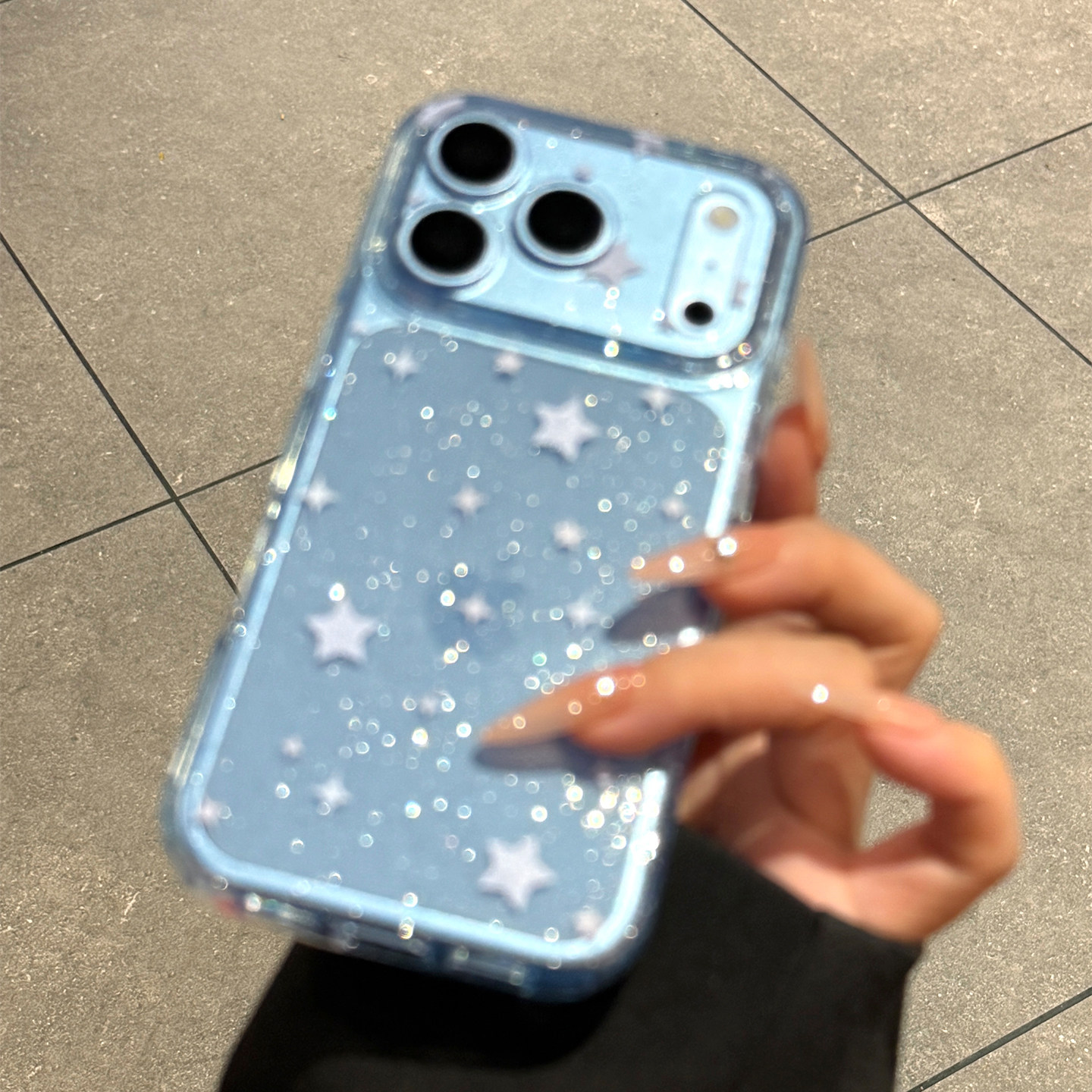 适用苹果18promax手机壳新款iphone18pro高级感17蓝色星星闪粉17pro全包防摔保护套pm透明ip硅胶女款小众网红