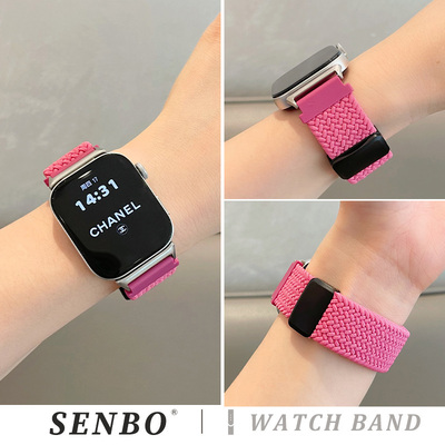 适用华为fit3手表表带新款fit4编织尼龙pro磁吸表带watch fit二三代夏季透气智能运动腕带fit1弹力回环男女
