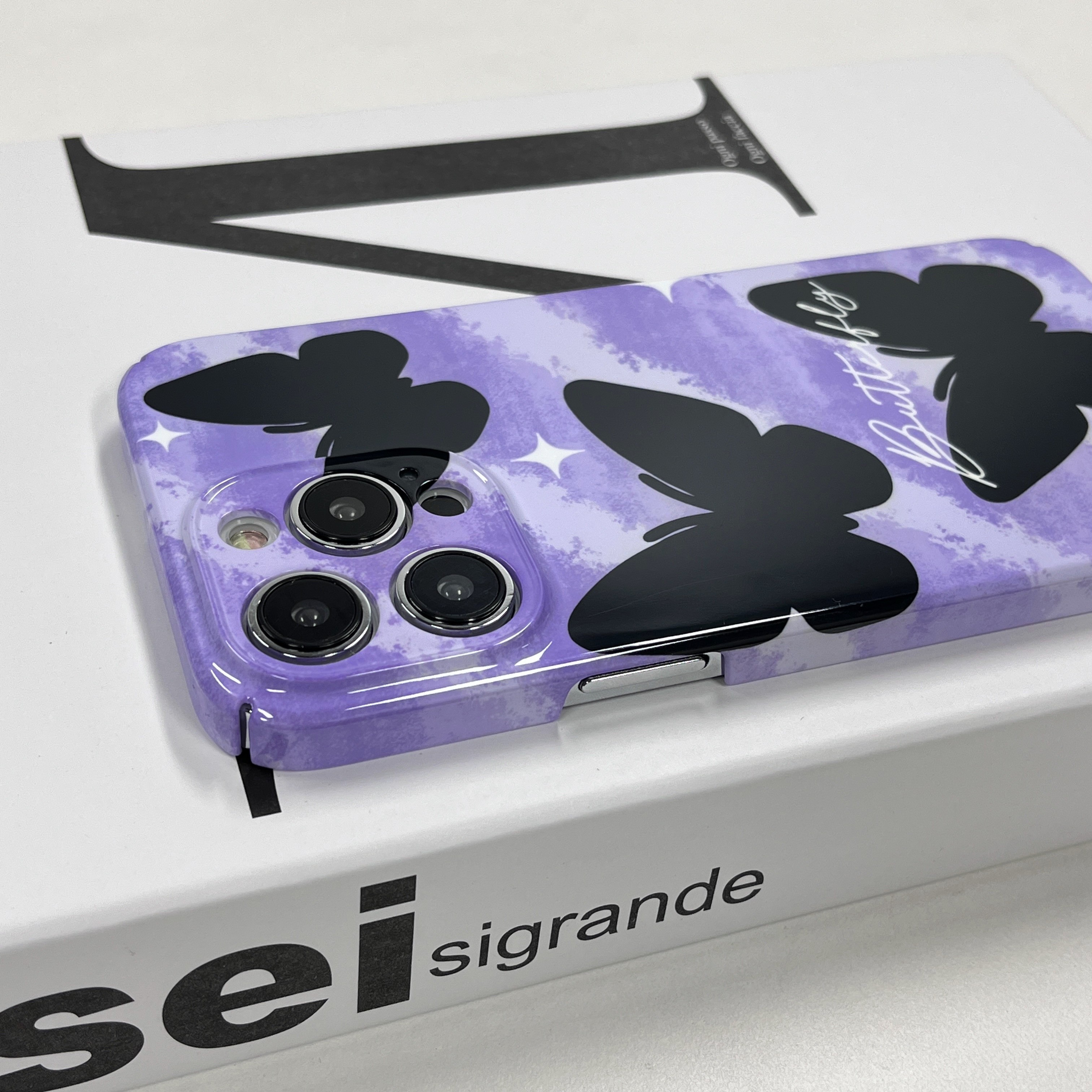 苹果紫色黑蝴蝶菲林壳