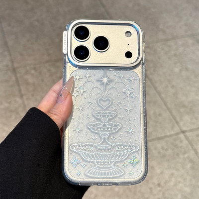 适用苹果17promax闪粉喷泉星星