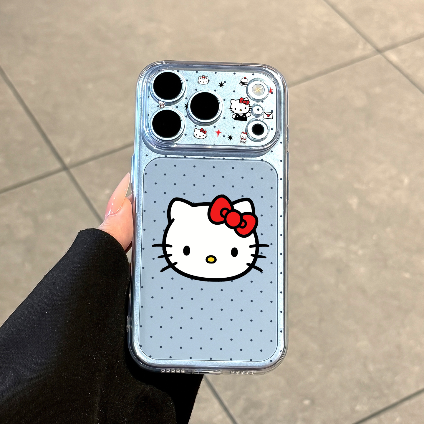 适用苹果18promax手机壳新款iPhone18pro高级感男女款17promax波点大头猫咪17pro透明全包防摔ip可爱的保护套