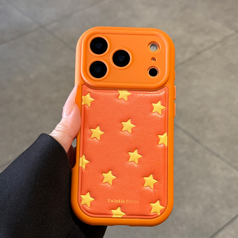 适用苹果17pro手机壳新款超薄iphone17立体皮纹星星17promax高级感air全包16防摔透明15个性14卡通小众潮流