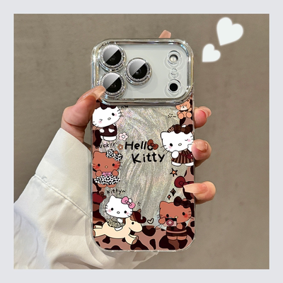 适用苹果17promax豹纹小马kt猫壳