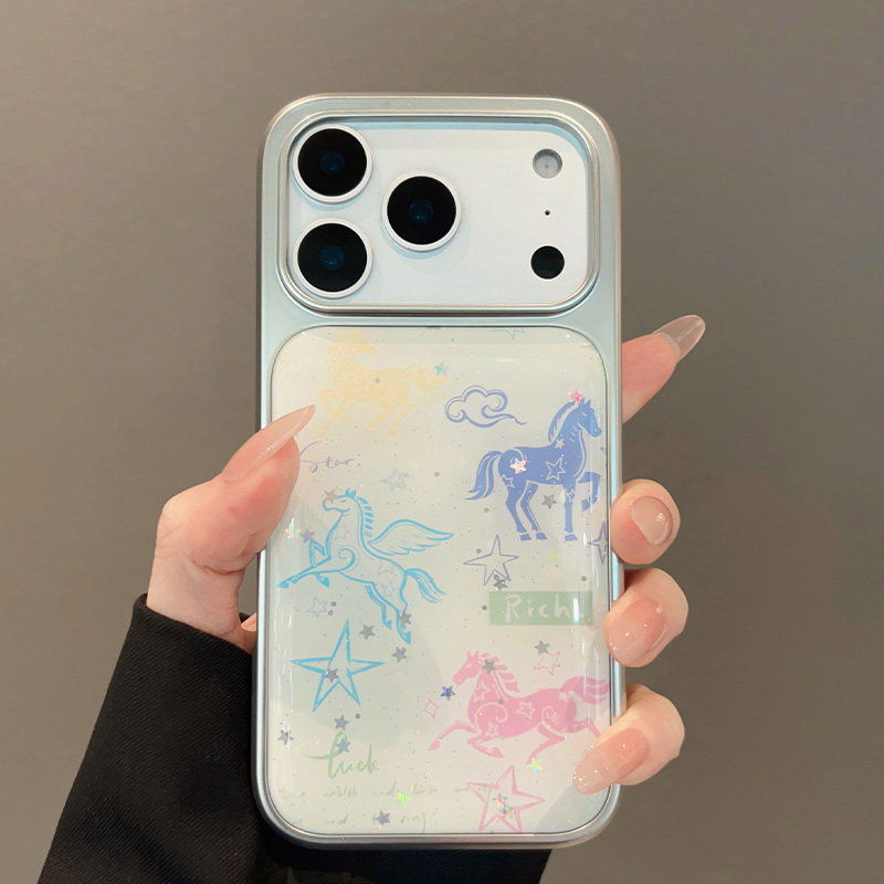 适用苹果17promax手机壳新款iPhone17炫彩星星奔跑马17pro高级感16全包防摔15电镀银边14小众ip女款网红爆款,3C数码配件,手机保护套/壳,淘宝优惠券,粉丝福利购,淘宝优惠卷