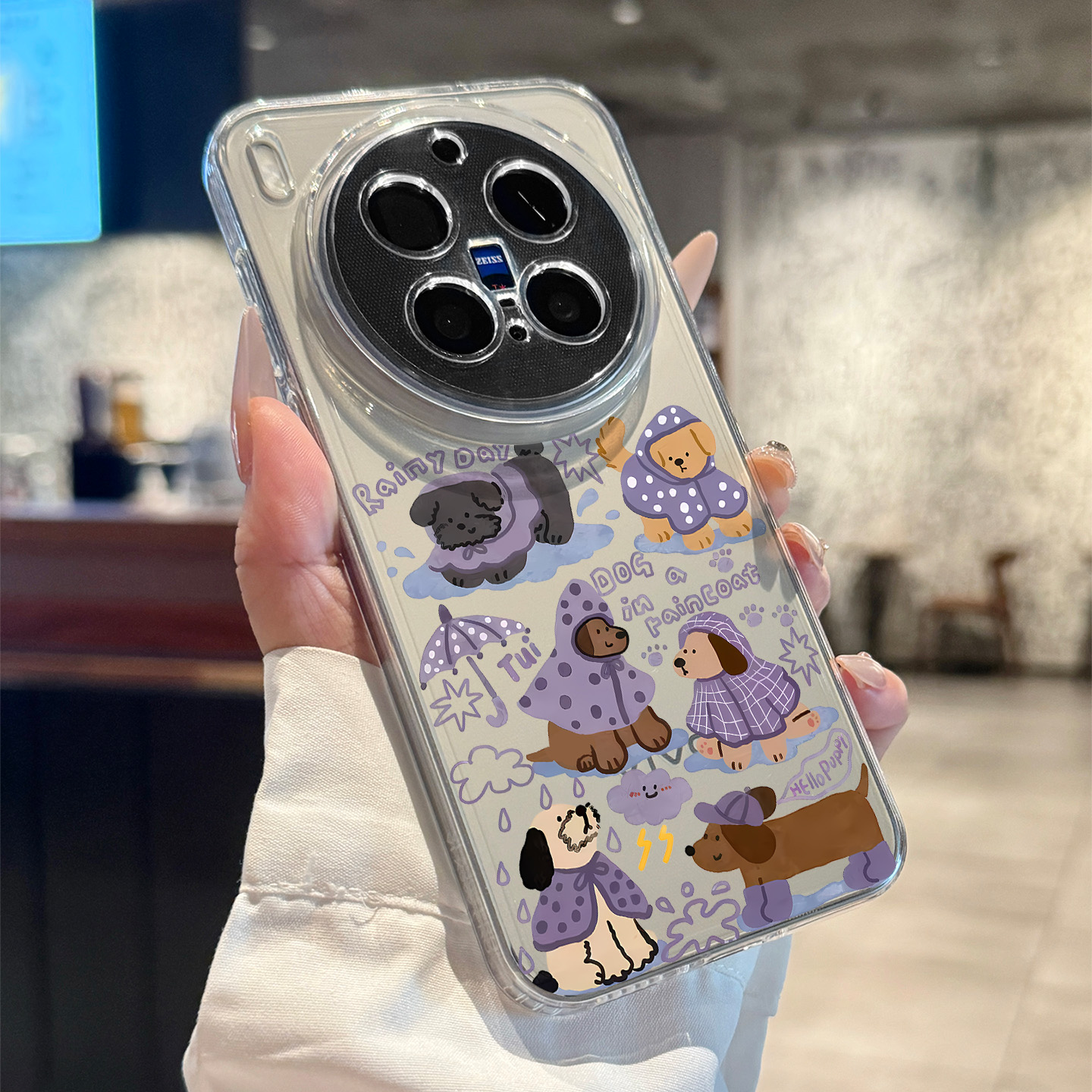 适用于vivox系列手机壳雨天狗狗