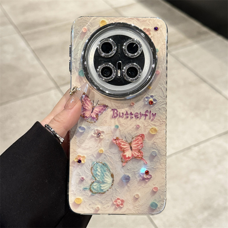 适用华为mate70手机壳新款mate70pro闪粉油画蝴蝶mate60高级感mate60pro自带带镜头膜+硅胶m70小众女款ins风,3C数码配件,手机保护套/壳,淘宝优惠券,粉丝福利购,淘宝优惠卷