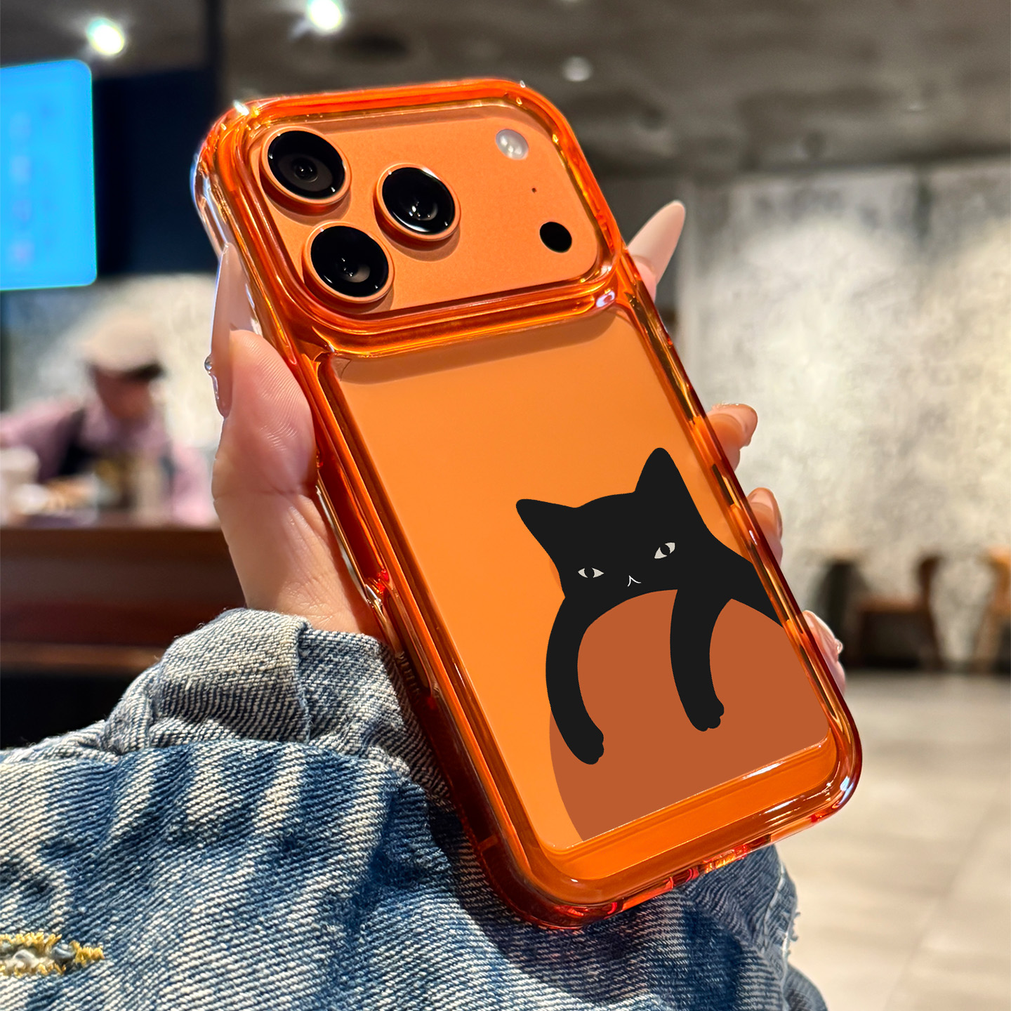 适用于苹果17promax手机壳新款橙色iPhone17外壳可爱猫猫16promax全包15防摔14创意13硅胶12透明11男女时尚ip