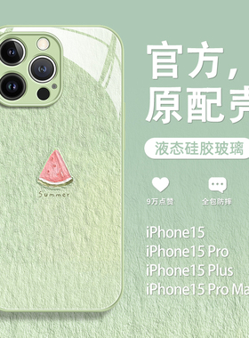 圣铂适用iPhone15promax手机壳2024新款油画西瓜苹果15玻璃套14pro高级感13女款12的11新品14高端plus小众16p