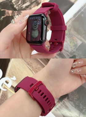 圣铂适用s11/10苹果手表表带s9代applewatc8/7/6新款硅胶se表带iwatch3/小众创意iPhonewatch夏季天女42/46mm