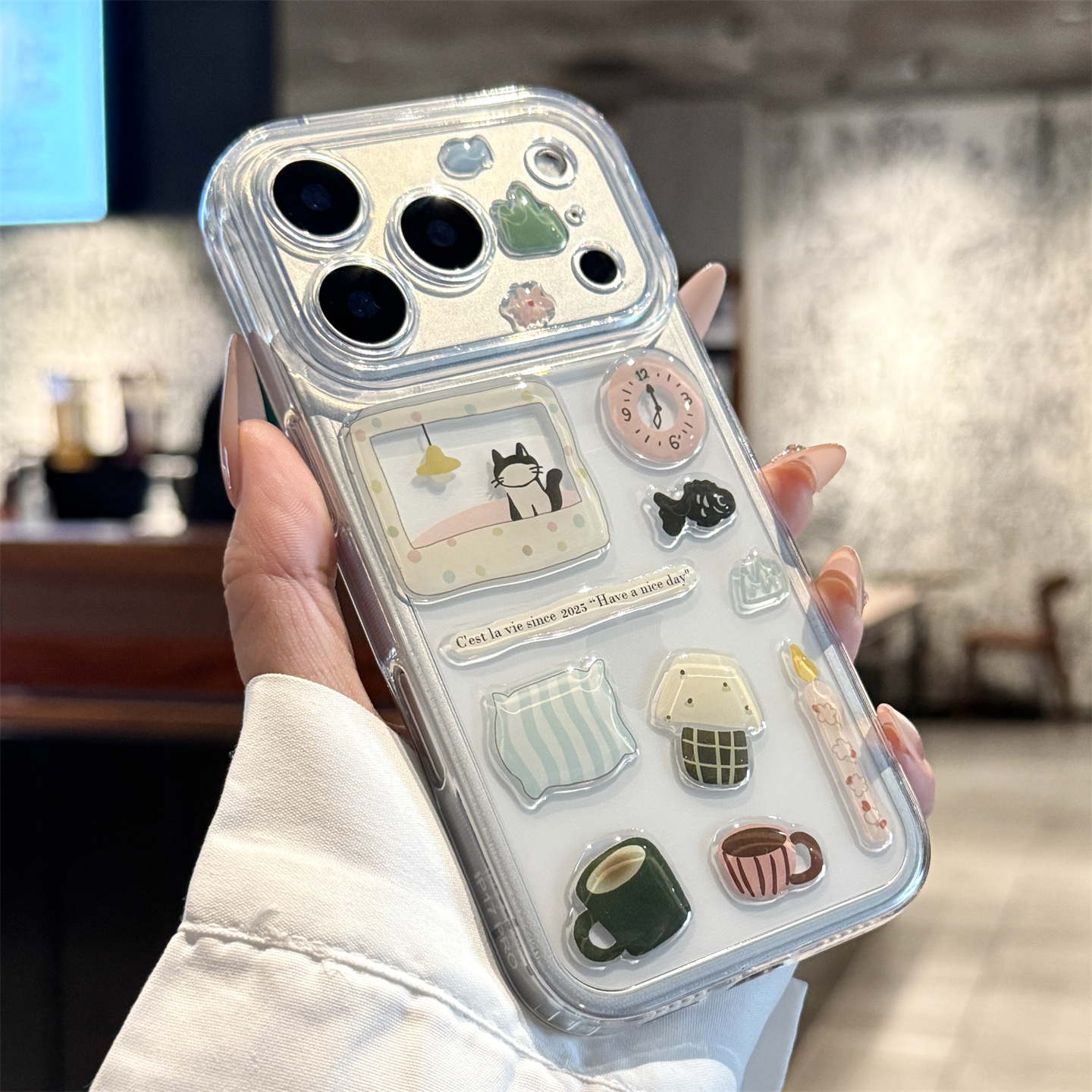 适用苹果17promax可爱猫咪贴纸