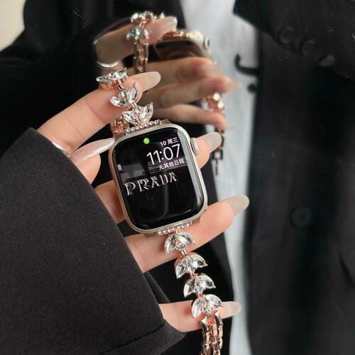 iwatch金属高级感鱼尾锆石表带