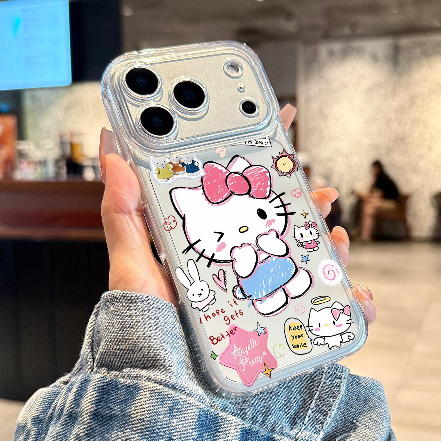 适用于苹果手机壳涂鸦贴纸kt猫