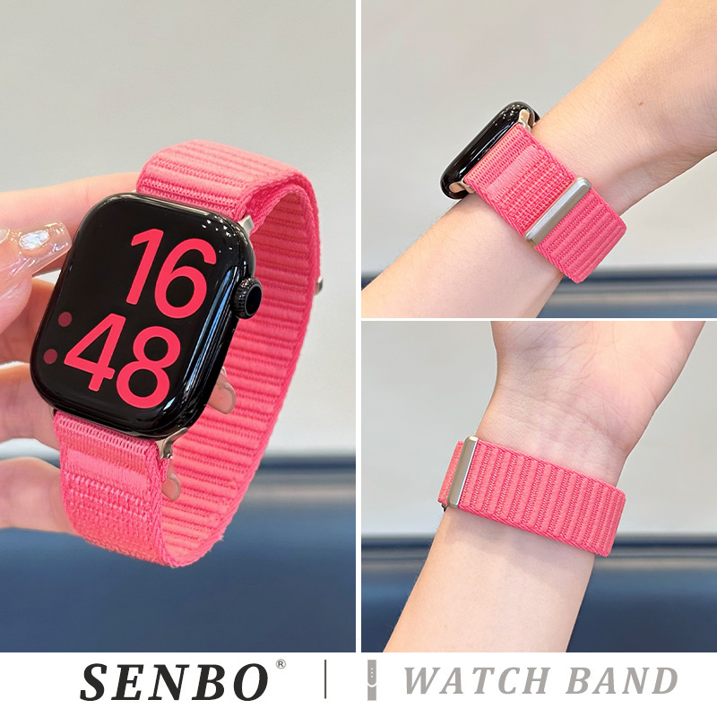 适用苹果iwatch11手表带s10编织回环s9新款尼龙透气applewatch8/7/6原野山地纹se代智能ultra3运动男女款腕带