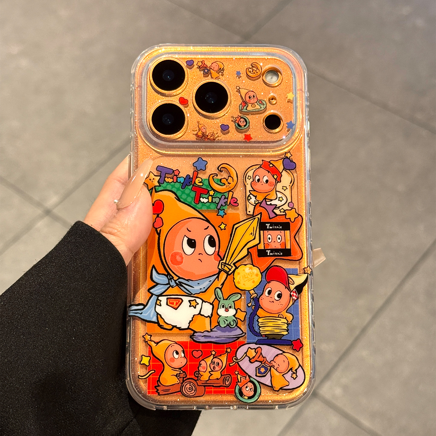 适用苹果17promax闪粉宝剑星星人