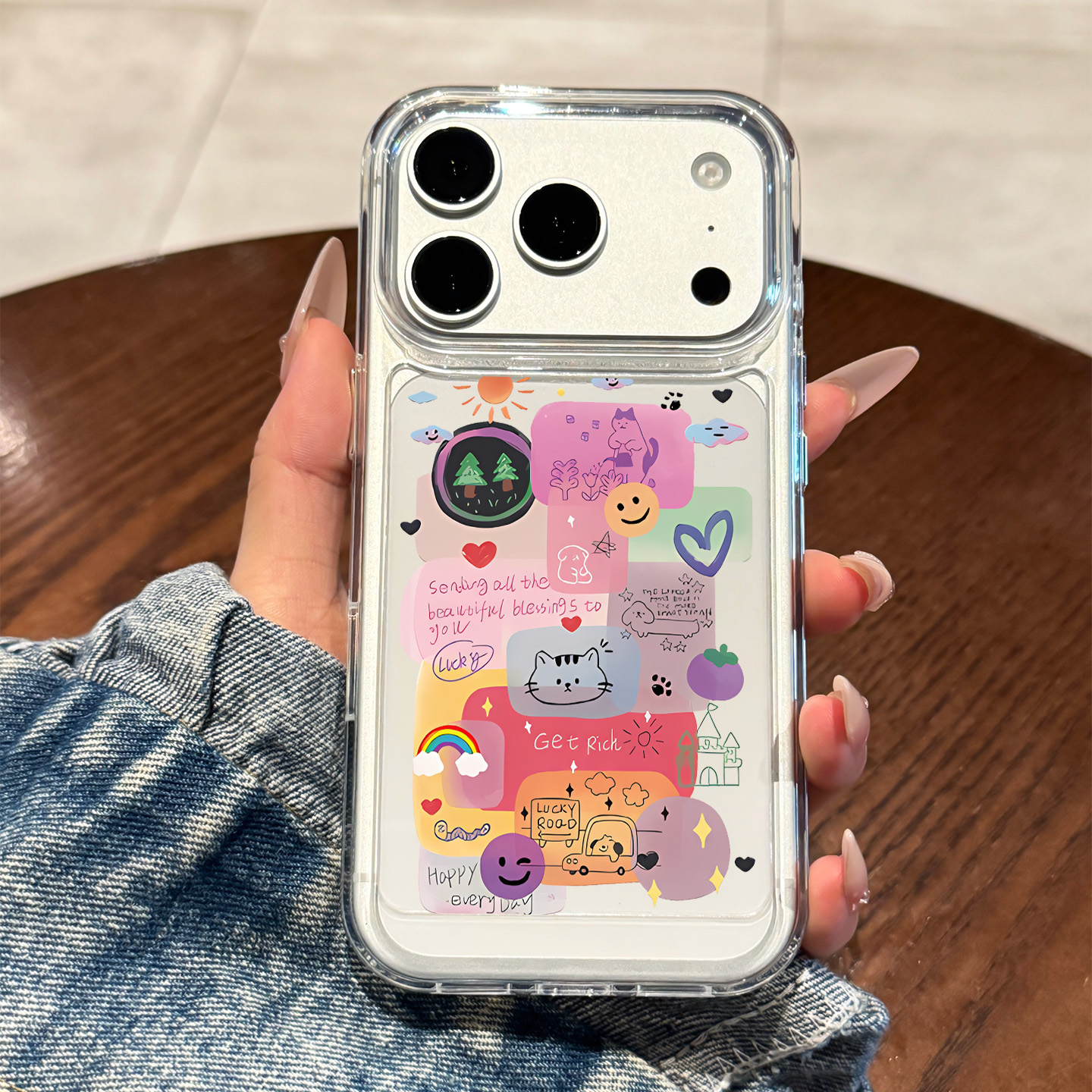 适用于苹果手机壳彩色便签涂鸦