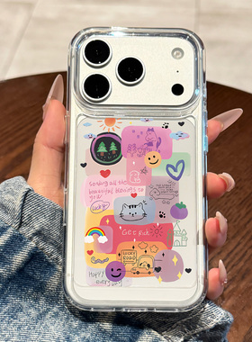 适用于苹果17promax手机壳新款iPhone17全包防摔16promax外壳15透明涂鸦彩色14p个性创意13男女时尚12网红ip