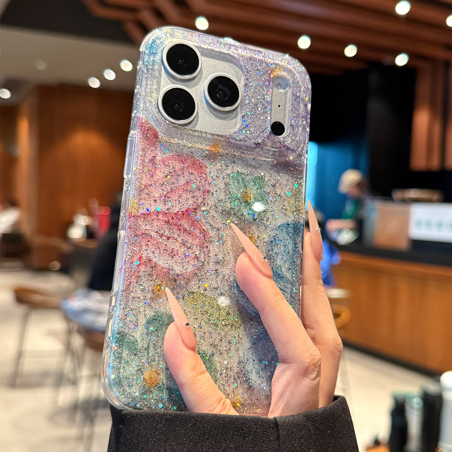 适用苹果17promax手机壳新款iPhone17pro闪粉油画花朵17高级感16全包防摔15透明pm硅胶14小众ip女款超火ins风,3C数码配件,手机保护套/壳,淘宝优惠券,粉丝福利购,淘宝优惠卷