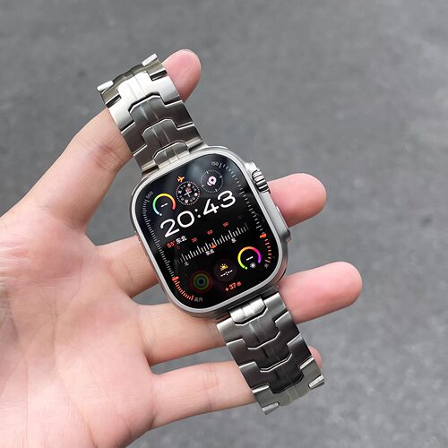 适用于iwatch10表带s9苹果手表ultra3钛合金金属链式applewatch8/7/6代se手表带49mm新款高级5/4运动45ulrta