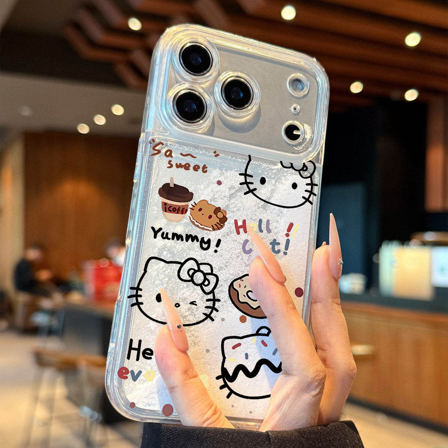 适用苹果17promax手机壳新款iPhone17高级感16pro流沙线条kt猫15的全包镜头14防摔13超薄plus保护套air女硅胶,3C数码配件,手机保护套/壳,淘宝优惠券,粉丝福利购,淘宝优惠卷