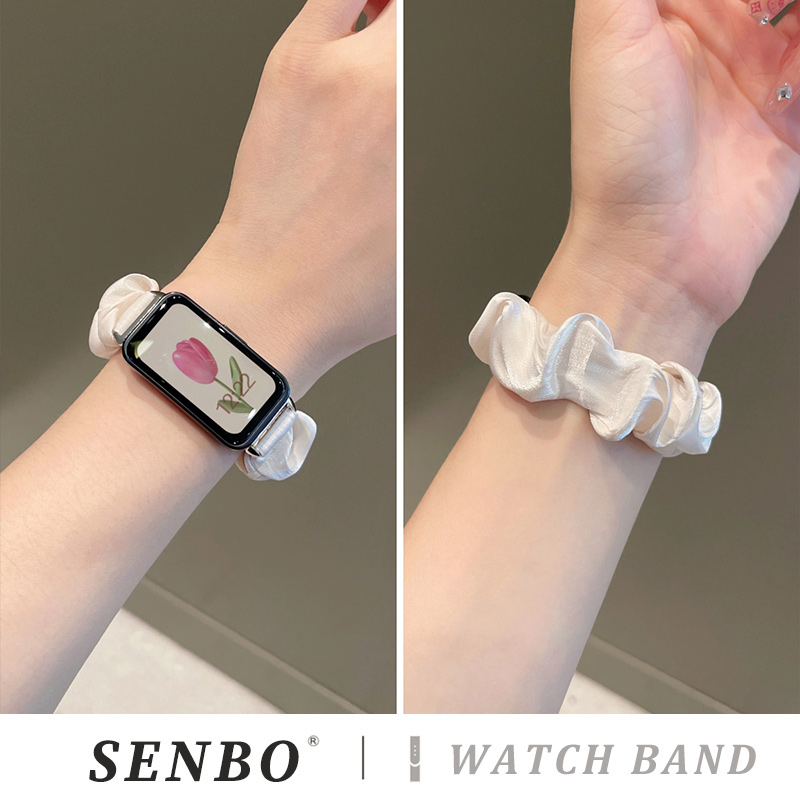 适用华为手环9表带华为手环8可爱风发圈腕带7七八九代更换带运动智能手表女生2024夏季新款NFC小清新雪纺表带