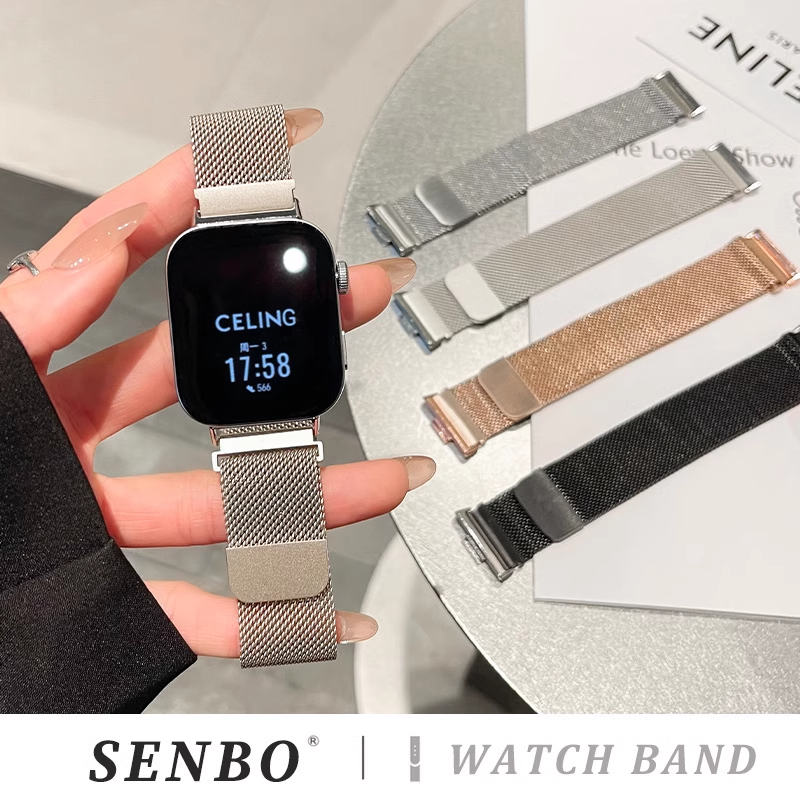 适用华为fit4表带智能手表watch fit3米兰尼斯替换带手环FIT2腕带三代专用夏天新款磁吸金属女款时尚高级男款