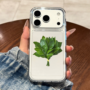 适用苹果17promax手机壳新款iPhone17柚子叶创意去晦气Air保护套小众16高级感15全包14防摔13透明硅胶ip女款