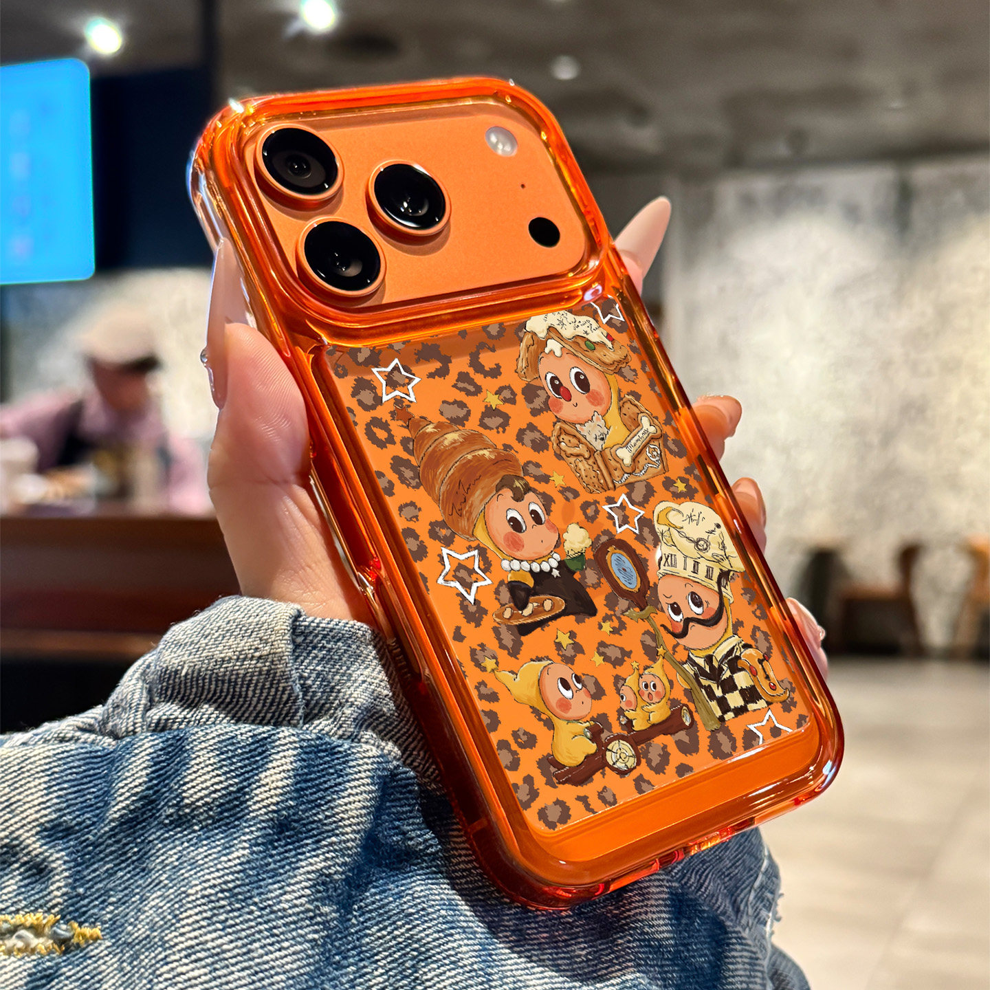 适用于苹果手机壳豹纹星星人