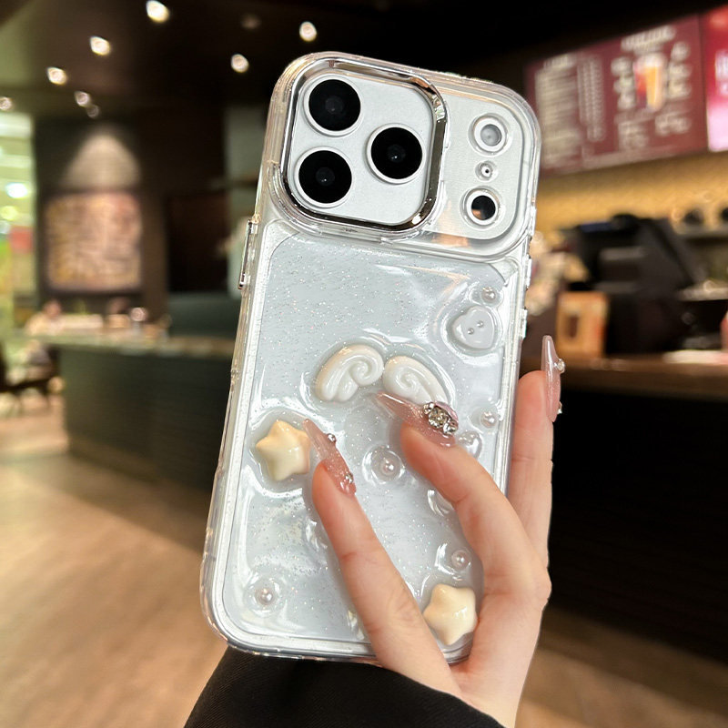 适用苹果17promax手机壳新款iPhone17滴胶闪粉17pro星星翅膀保护套16高级感15全包防摔14透明硅胶ip女款超火,3C数码配件,手机保护套/壳,淘宝优惠券,粉丝福利购,淘宝优惠卷