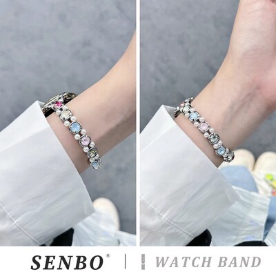 适用华为GT6/5表带夏季女新款GT4智能手表watch4pro多巴胺串珠gt3女款watch3高级gt2夏pro时尚41mm46女士金属